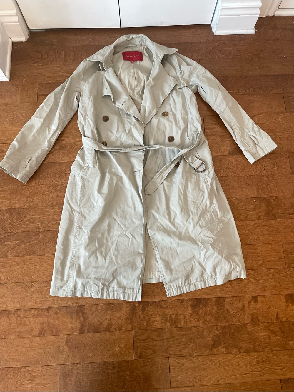 Vintage Gerard Darel Beige Double-Breasted Trench Coat